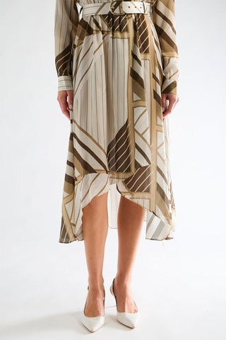 Robe portefeuille - Kaki et beige