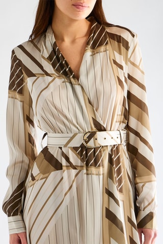Robe portefeuille - Kaki et beige