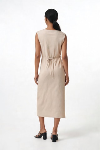 Robe droite sans manches - Beige