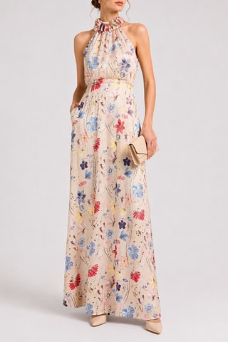 Robe longue sans manches - Beige