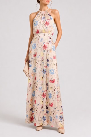 Robe longue sans manches - Beige