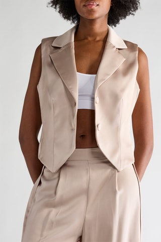 Gilet de costume sans manches - Beige 