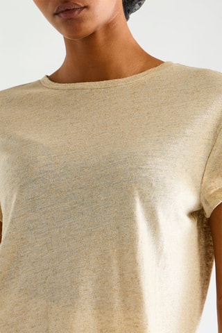 T-shirt en lin - Beige clair chiné