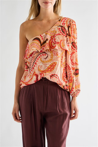 Blouse asymétrique - Rouge