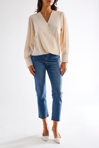 Blouse portefeuille - Beige