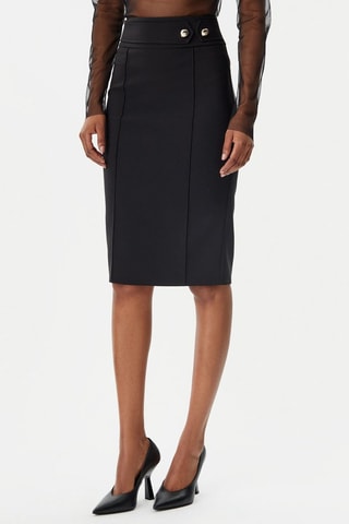 Jupe fourreau taille haute - Noir