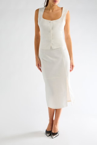 Jupe midi - Blanc
