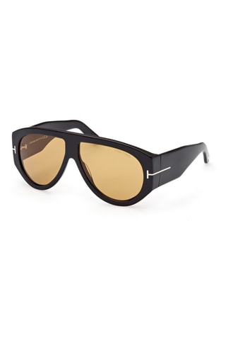 Lunettes de soleil femme - Catégorie 3 - Tom Ford - Noir, marron et doré