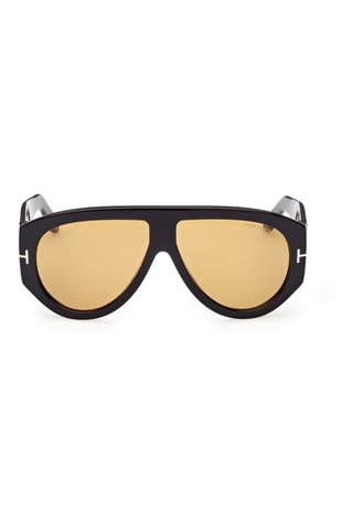 Lunettes de soleil femme - Catégorie 3 - Tom Ford - Noir, marron et doré