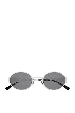 Lunettes de soleil homme - Catégorie 3 - Gucci - Argenté, gris et noir