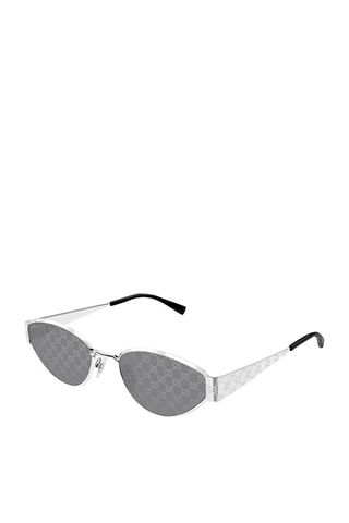 Lunettes de soleil femme - Catégorie 3 - Gucci - Argenté, gris et noir