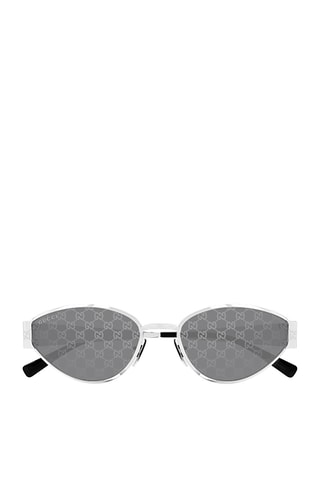 Lunettes de soleil femme - Catégorie 3 - Gucci - Argenté, gris et noir