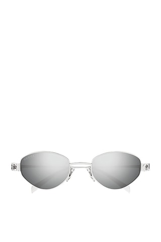 Lunettes de soleil femme - Catégorie 3 - Gucci - Argenté et gris