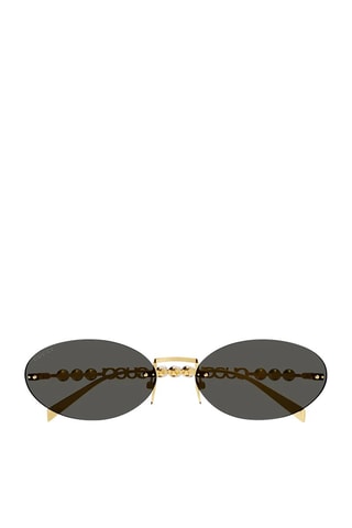 Lunettes de soleil femme - Catégorie 3 - Gucci - Blanc et doré