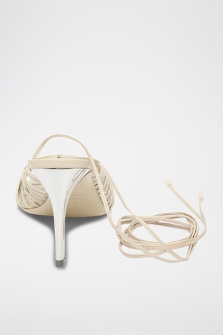 Mules à talons en cuir - Nude