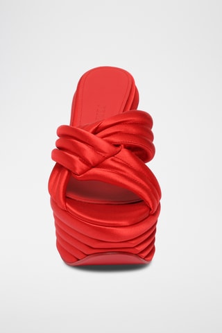 Mules plateformes - Rouge