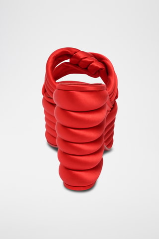 Mules plateformes - Rouge