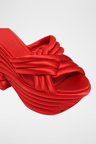 Mules plateformes - Rouge