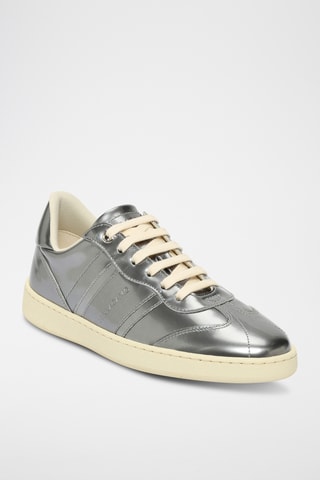 Baskets vernies en cuir - Gris