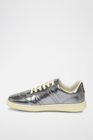 Baskets vernies en cuir - Gris