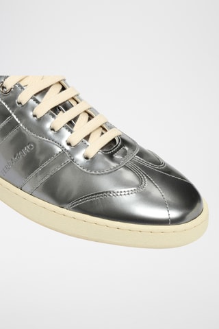 Baskets vernies en cuir - Gris