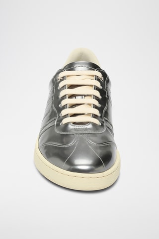 Baskets vernies en cuir - Gris