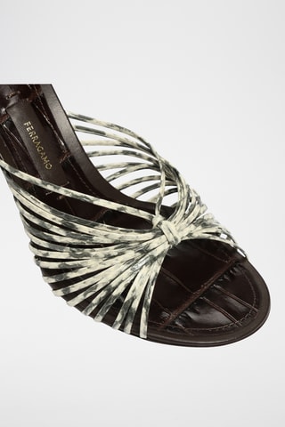 Mules à talons en cuir - Gris