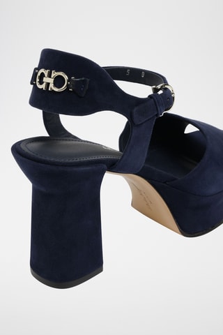 Sandales plateformes en cuir - Bleu