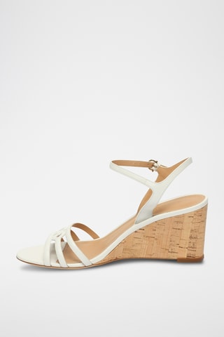 Sandales compensées en cuir - Blanc