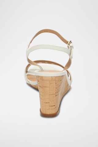 Sandales compensées en cuir - Blanc