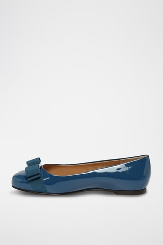 Ballerines vernies en cuir - Bleu