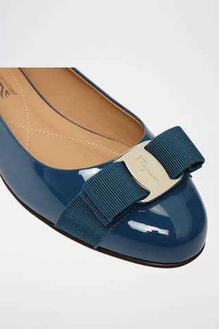 Ballerines vernies en cuir - Bleu