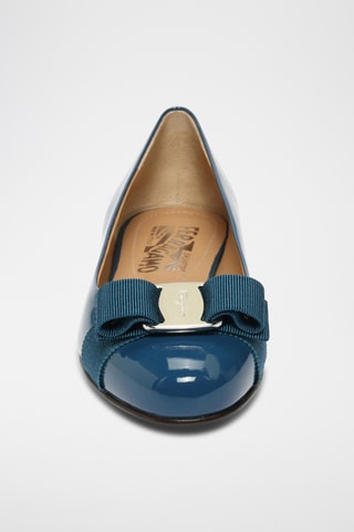 Ballerines vernies en cuir - Bleu