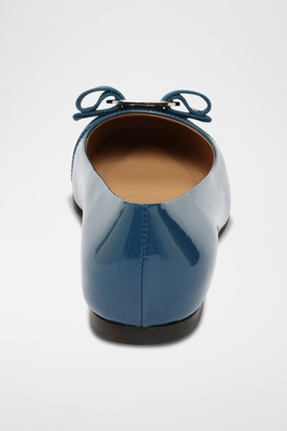 Ballerines vernies en cuir - Bleu