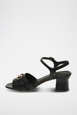 Sandales à talons en cuir - Noir