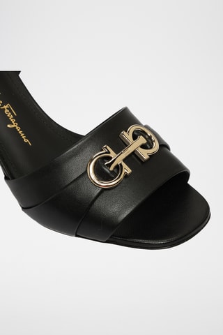 Sandales à talons en cuir - Noir