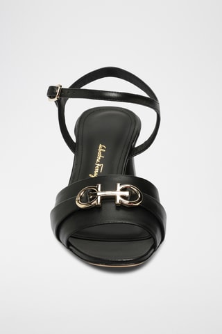 Sandales à talons en cuir - Noir