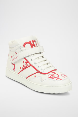 Baskets montantes en cuir - Blanc