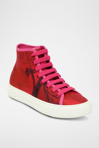 Baskets montantes en soie - Rouge
