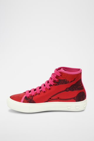 Baskets montantes en soie - Rouge