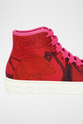 Baskets montantes en soie - Rouge