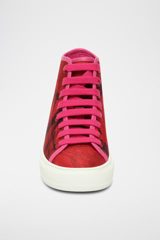 Baskets montantes en soie - Rouge