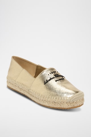 Espadrilles compensées en cuir - Beige