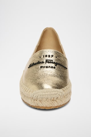 Espadrilles compensées en cuir - Beige