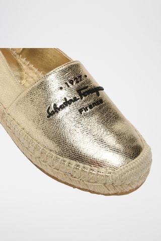 Espadrilles compensées en cuir - Beige