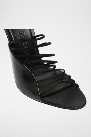 Mules à talons en cuir - Noir