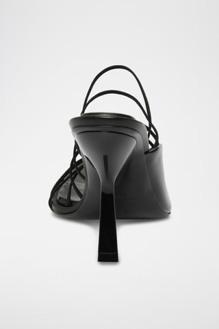 Mules à talons en cuir - Noir