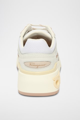 Sneakers compensées en cuir - Blanc