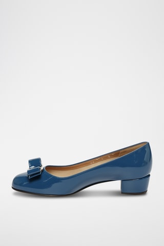 Escarpins vernis en cuir - Bleu