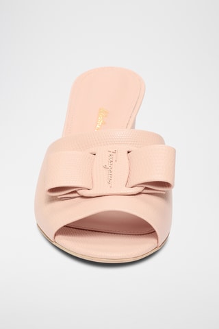 Mules à talons en cuir - Rose